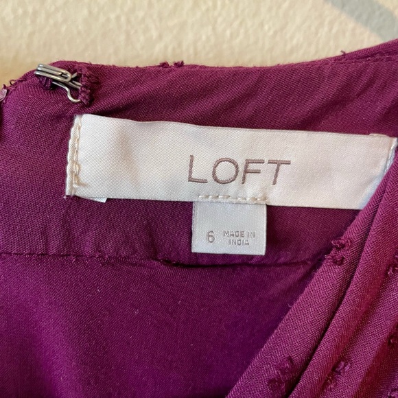 Loft Crossover Halter Dress Sweet Beet Purple Size 6 - Picture 3 of 4